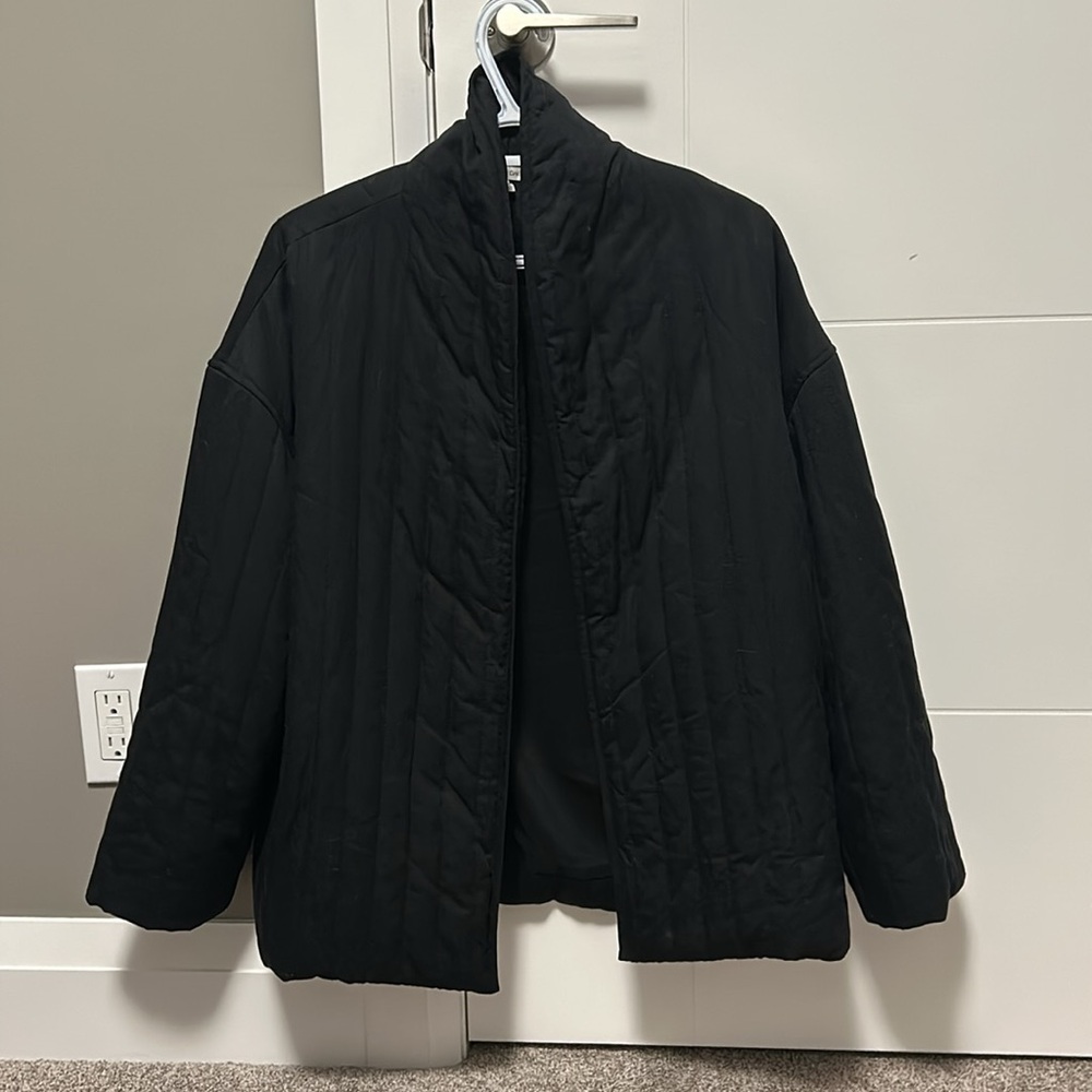 OAK + FORT Black Puffer Jacket Oversized Quilted Design - Picture 2 of 9